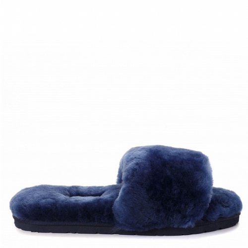 Fluff Slide Slippers Navy Blue